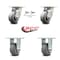 Service Caster 4 Inch Kingpinless Thermoplastic Rubber Wheel Caster Swivel Locks 2 Rigid, 2PK SCC-KP30S420-TPRRF-BSL-2-R-2 - alternate 3